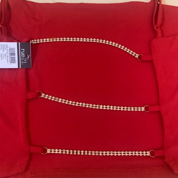 NWT Rue 21 Cropped Tank Top Chain Closure on Back Women's Size XL - Picture 3 of 8